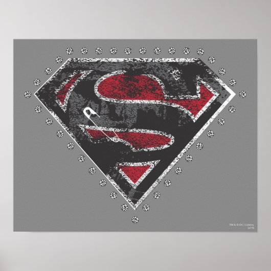 Supergirl Distress Logo Black en Red Poster (Voorkant)