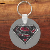 Supergirl Distress Logo Black en Red Sleutelhanger (Voorkant)