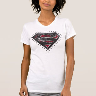 Supergirl Distress Logo Black en Red T-shirt