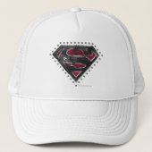 Supergirl Distress Logo Black en Red Trucker Pet (Voorkant)