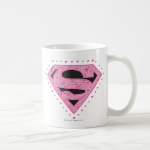 Supergirl Distress Logo Black en Roze Koffiemok