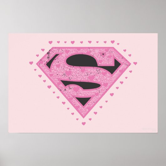 Supergirl Distress Logo Black en Roze Poster (Voorkant)
