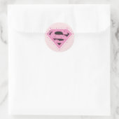 Supergirl Distress Logo Black en Roze Ronde Sticker (Tas)