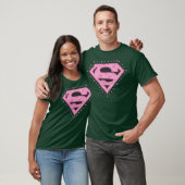 Supergirl Distress Logo Black en Roze T-shirt (Unisex)