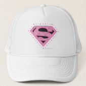 Supergirl Distress Logo Black en Roze Trucker Pet (Voorkant)