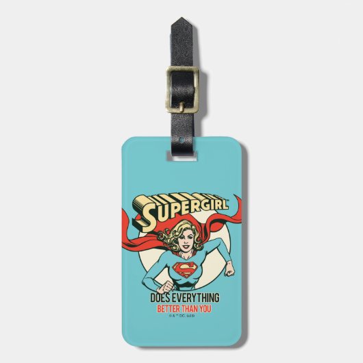 Supergirl doet alles beter dan jij bagagelabel (Voorkant verticaal)