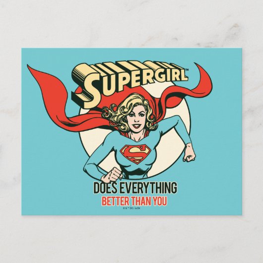 Supergirl doet alles beter dan jij briefkaart (Voorkant)