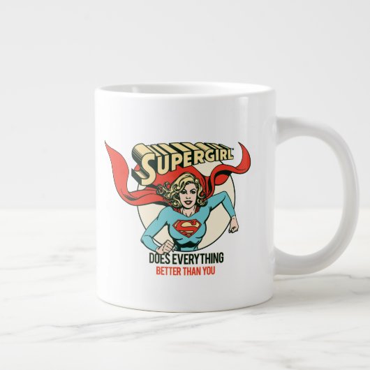 Supergirl doet alles beter dan jij grote koffiekop (Rechts)