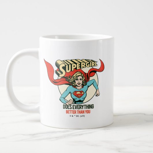 Supergirl doet alles beter dan jij grote koffiekop (Links)