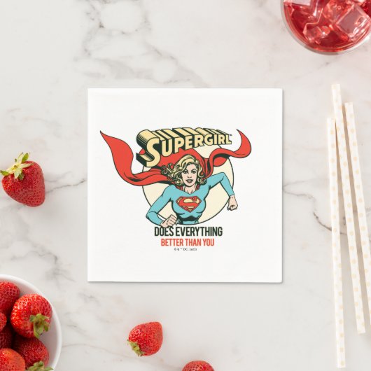 Supergirl doet alles beter dan jij servet (Insitu)