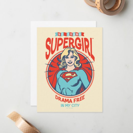 Supergirl Drama gratis in mijn stad Notitiekaartje (Voorkant / Achterkant in situ)