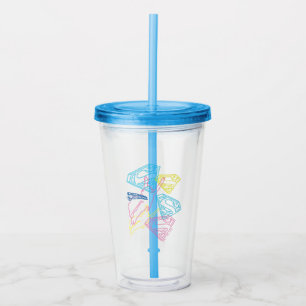 Supergirl en Logo gekleurde contouren Acryl Drinkbeker
