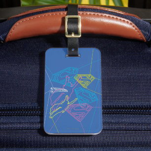 Supergirl en Logo gekleurde contouren Bagagelabel