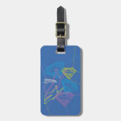 Supergirl en Logo gekleurde contouren Bagagelabel (Voorkant verticaal)
