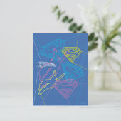 Supergirl en Logo gekleurde contouren Briefkaart (Staand voorkant)