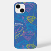 Supergirl en Logo gekleurde contouren Case-Mate iPhone Case (Achterkant)