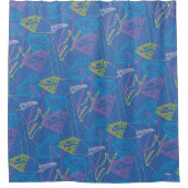 Supergirl en Logo gekleurde contouren Douchegordijn (Voorkant)