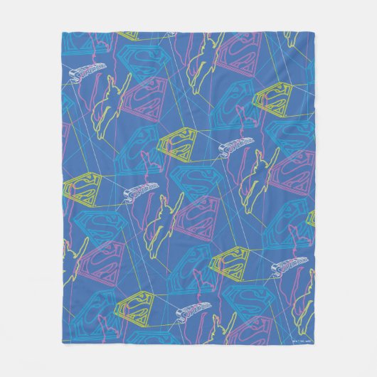 Supergirl en Logo gekleurde contouren Fleece Deken (Voorkant)