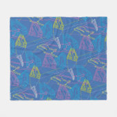 Supergirl en Logo gekleurde contouren Fleece Deken (Voorkant (Horizontaal))