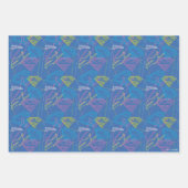 Supergirl en Logo gekleurde contouren Inpakpapier Vel (Voorkant 2)