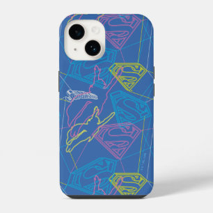 Supergirl en Logo gekleurde contouren iPhone 14 Hoesje