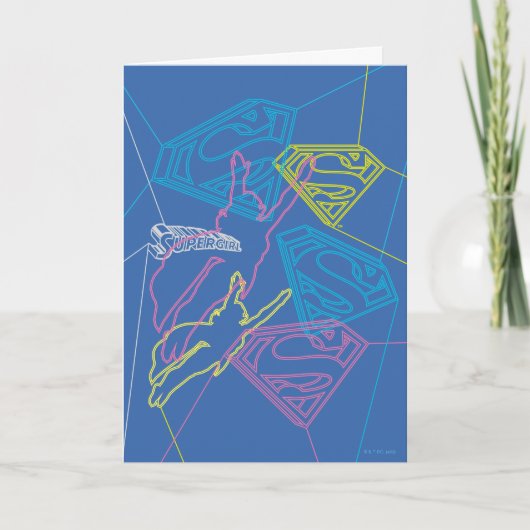 Supergirl en Logo gekleurde contouren Kaart (Voorkant)
