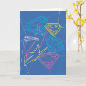 Supergirl en Logo gekleurde contouren Kaart (Gele Bloem)