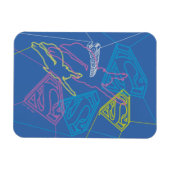 Supergirl en Logo gekleurde contouren Magneet (Horizontaal)
