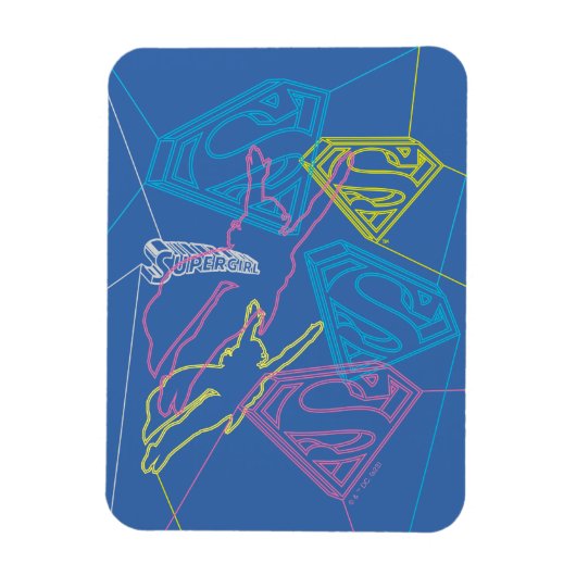 Supergirl en Logo gekleurde contouren Magneet (Verticaal)