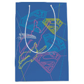 Supergirl en Logo gekleurde contouren Medium Cadeauzakje (Voorkant)