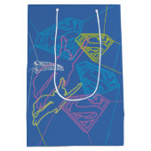 Supergirl en Logo gekleurde contouren Medium Cadeauzakje (Achterkant)