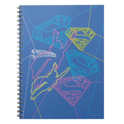 Supergirl en Logo gekleurde contouren Notitieboek (Voorkant)