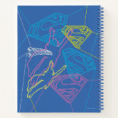 Supergirl en Logo gekleurde contouren Notitieboek (Achterkant)