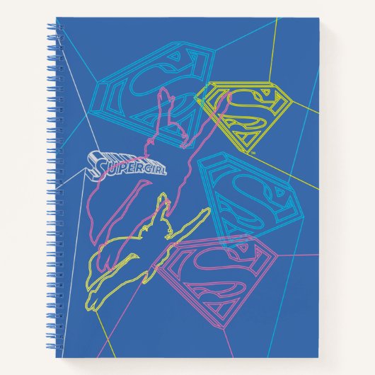 Supergirl en Logo gekleurde contouren Notitieboek (Voorkant)