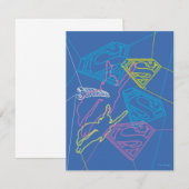 Supergirl en Logo gekleurde contouren Notitiekaartje (Voorkant / Achterkant)