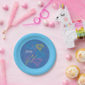 Supergirl en Logo gekleurde contouren Papieren Bordje (Feest)