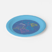 Supergirl en Logo gekleurde contouren Papieren Bordje (Gekanteld)