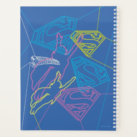 Supergirl en Logo gekleurde contouren Planner (Achterkant)