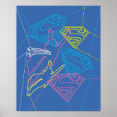 Supergirl en Logo gekleurde contouren Poster (Voorkant)