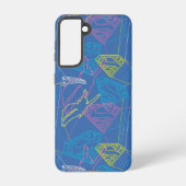 Supergirl en Logo gekleurde contouren Samsung Galaxy Hoesje (Achterkant)
