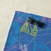 Supergirl en Logo gekleurde contouren Strandlaken (In situ)