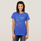 Supergirl en Logo gekleurde contouren T-shirt (Voorkant volledig)