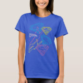Supergirl en Logo gekleurde contouren T-shirt (Voorkant)