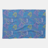 Supergirl en Logo gekleurde contouren Theedoek (Horizontaal)