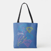 Supergirl en Logo gekleurde contouren Tote Bag (Achterkant)
