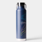 Supergirl en Logo gekleurde contouren Waterfles (Voorkant)