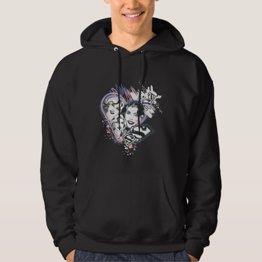 Supergirl Face Collage Hoodie (Voorkant)