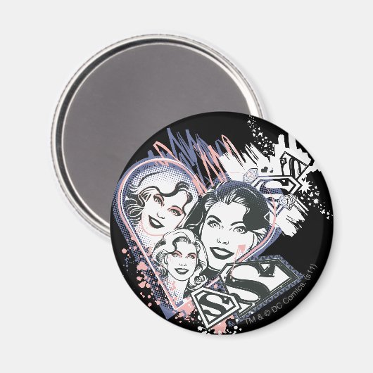 Supergirl Face Collage Magneet (Voorkant / Achterkant)