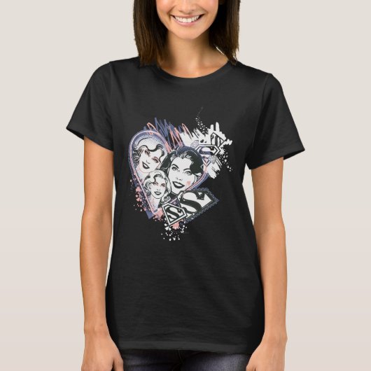Supergirl Face Collage T-shirt (Voorkant)