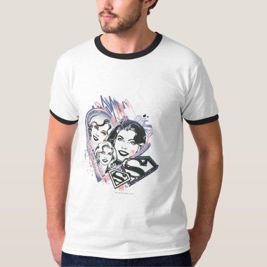 Supergirl Face Collage T-shirt (Voorkant)